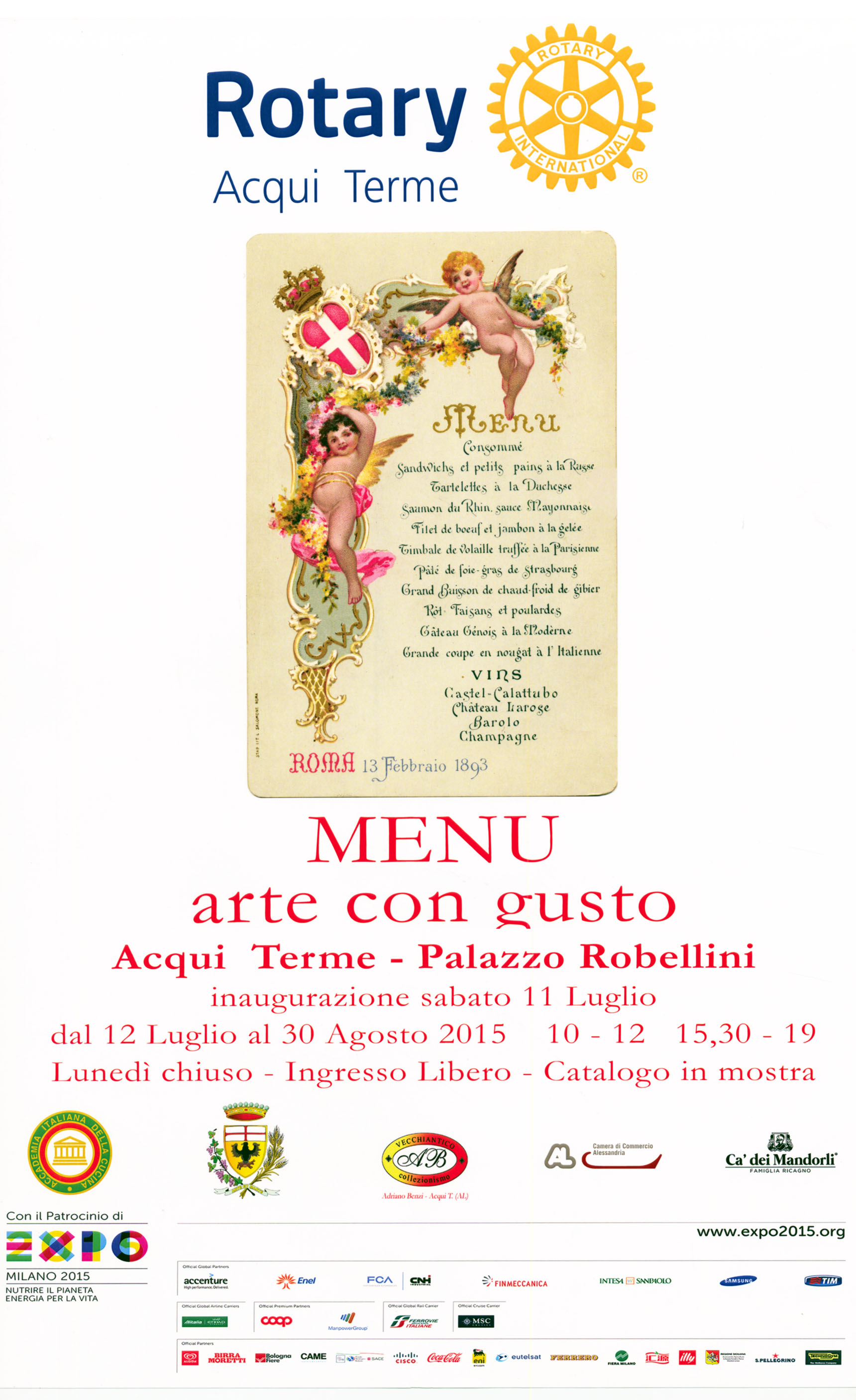 MENU - ARTE CON GUSTO - ACQUI TERME PALAZZO ROBELLINI